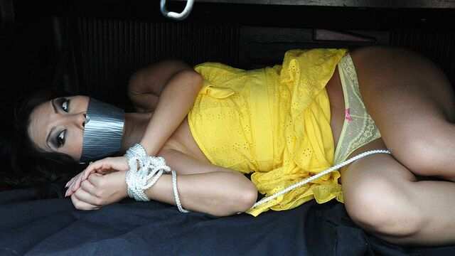 Брюнетку пустили по кругу и даже отымели двойным проникновением